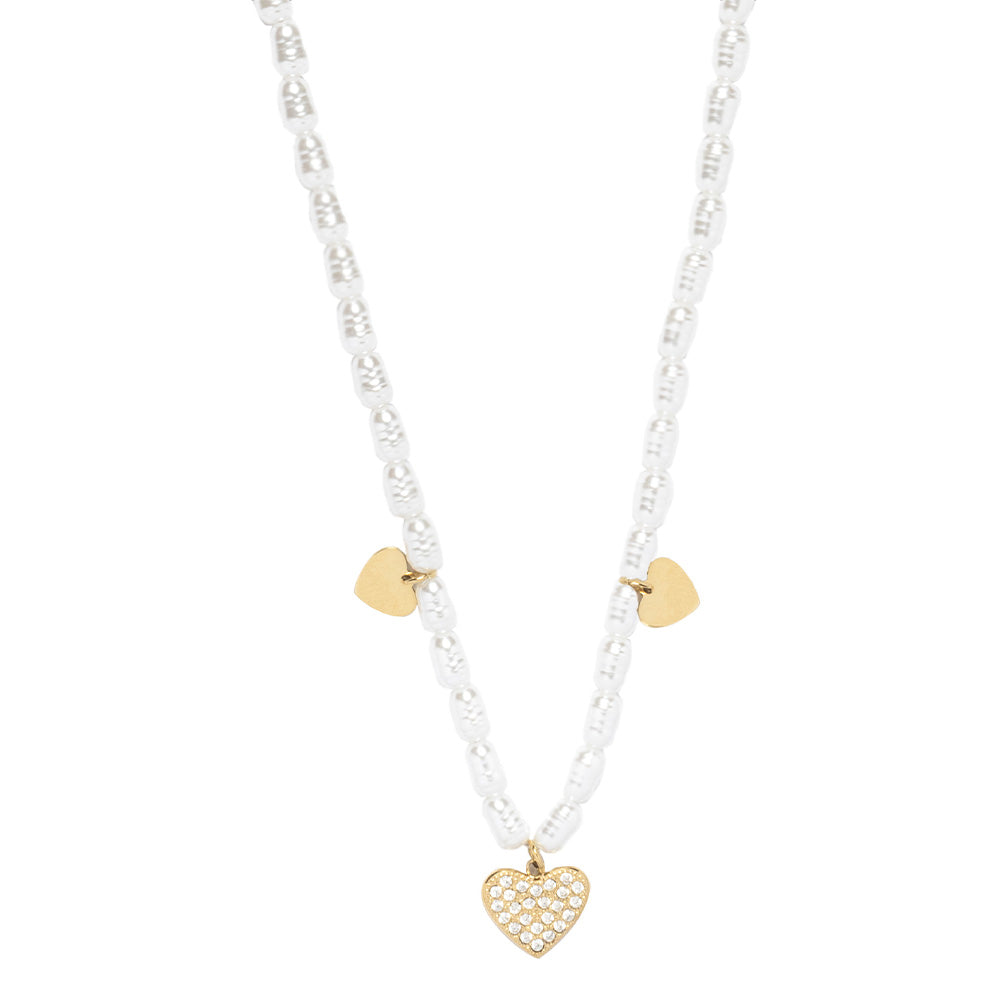 Collana Gold Cuore e Perle - collana