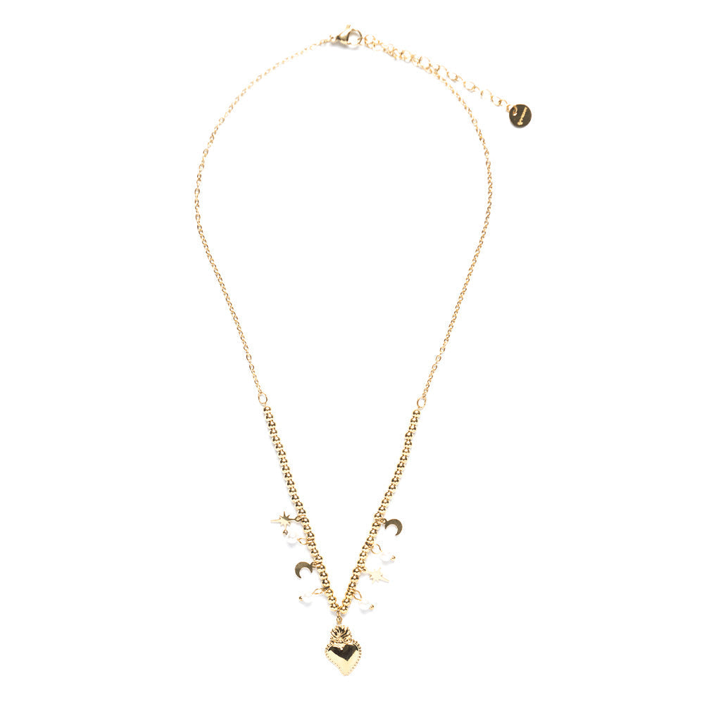 Collana Gold Cuore Fiammeggiante