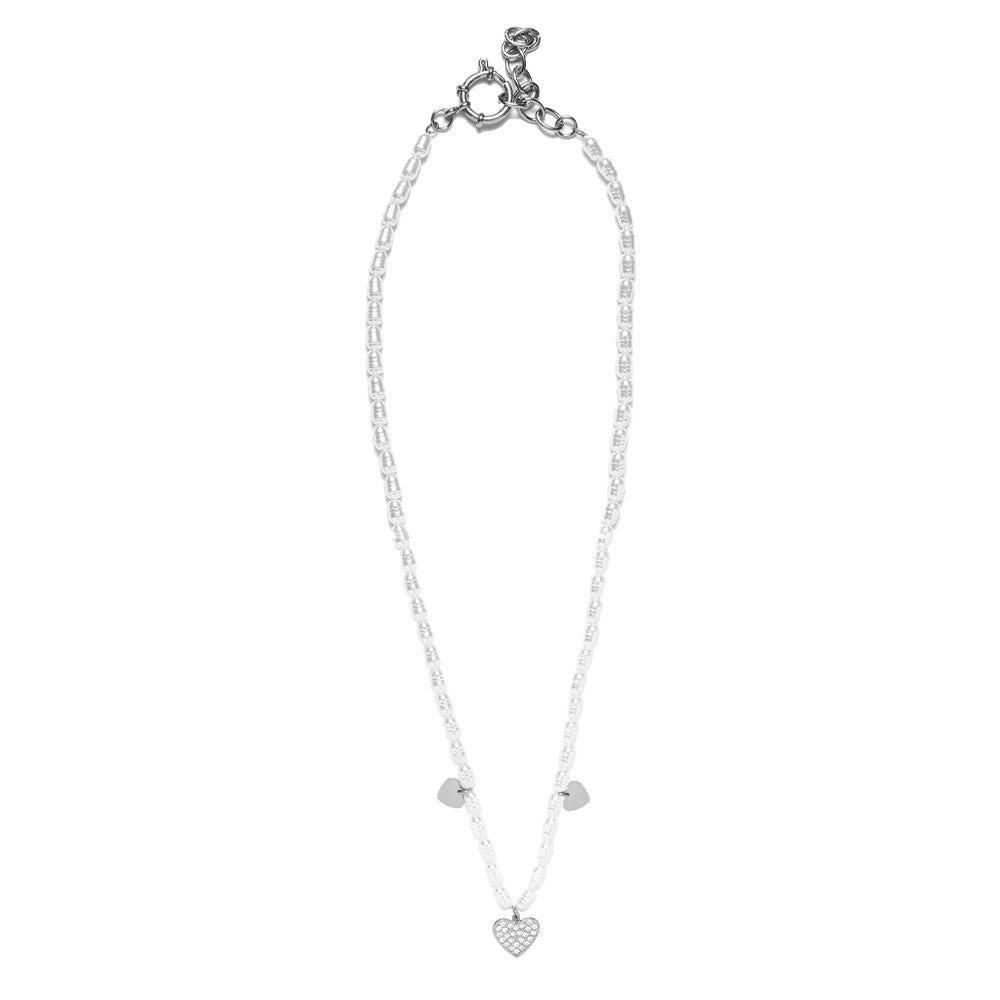 Collana Silver Cuore e Perle - collana