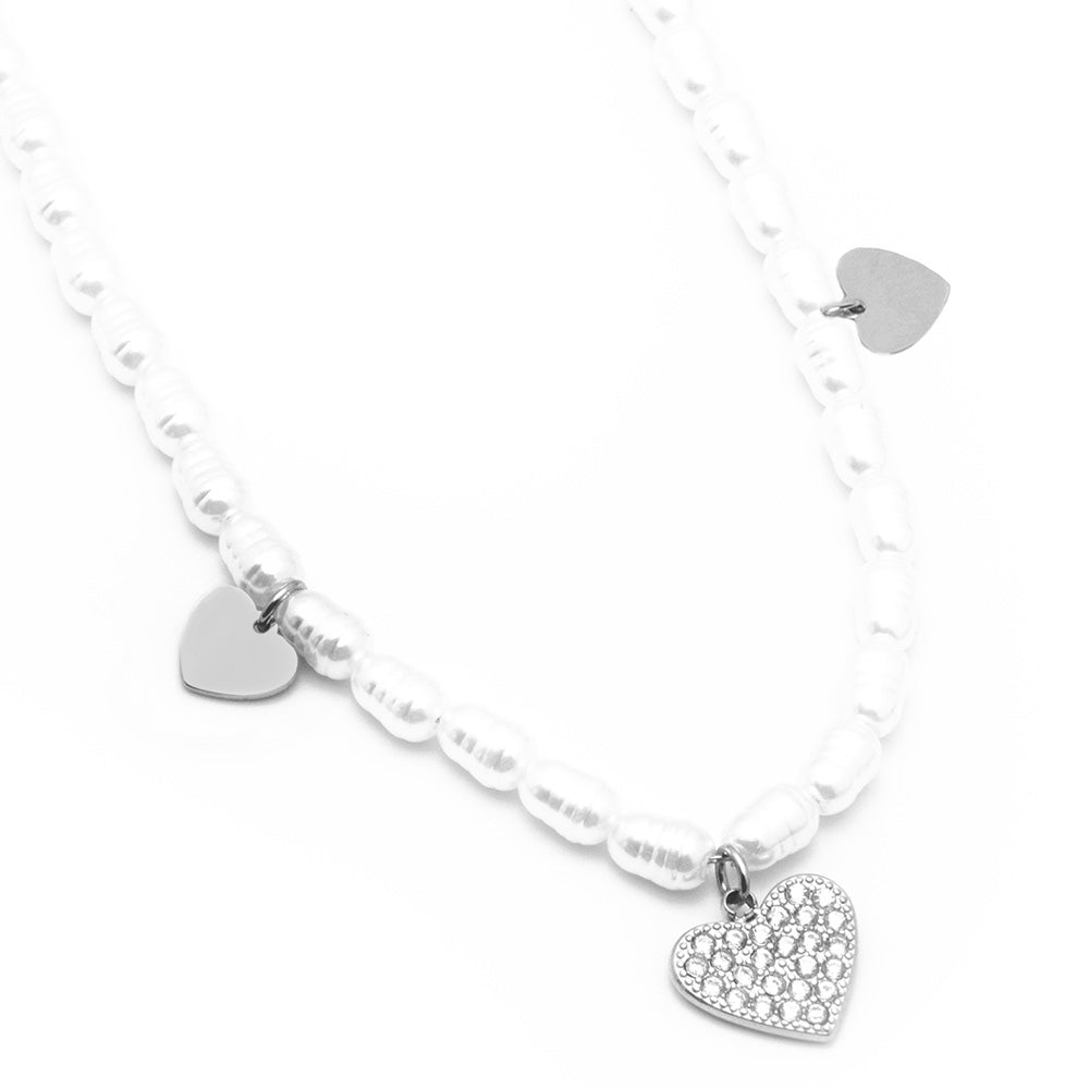 Collana Silver Cuore e Perle - collana