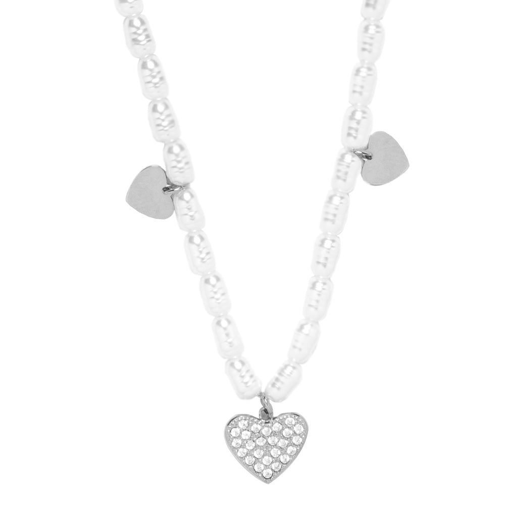 Collana Silver Cuore e Perle - collana