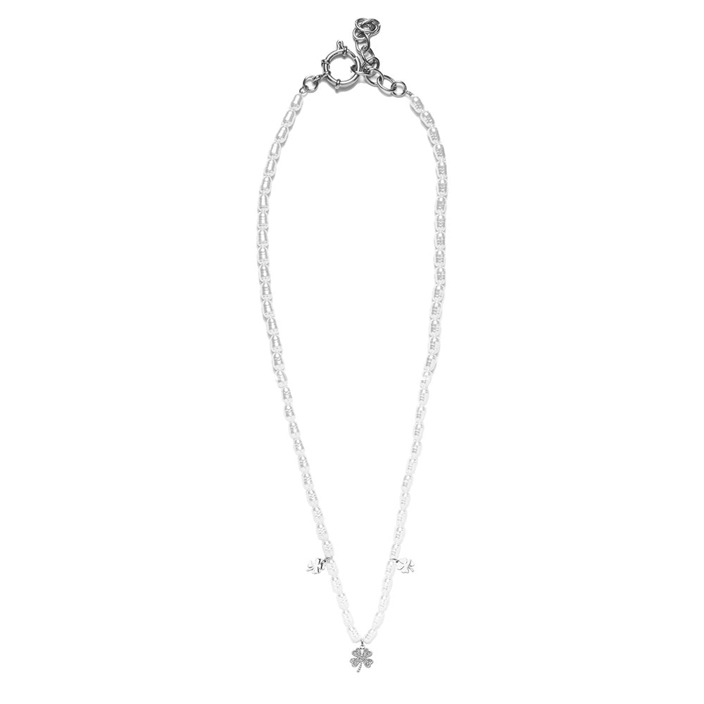 Collana Silver Quadrifoglio e Perle - collana