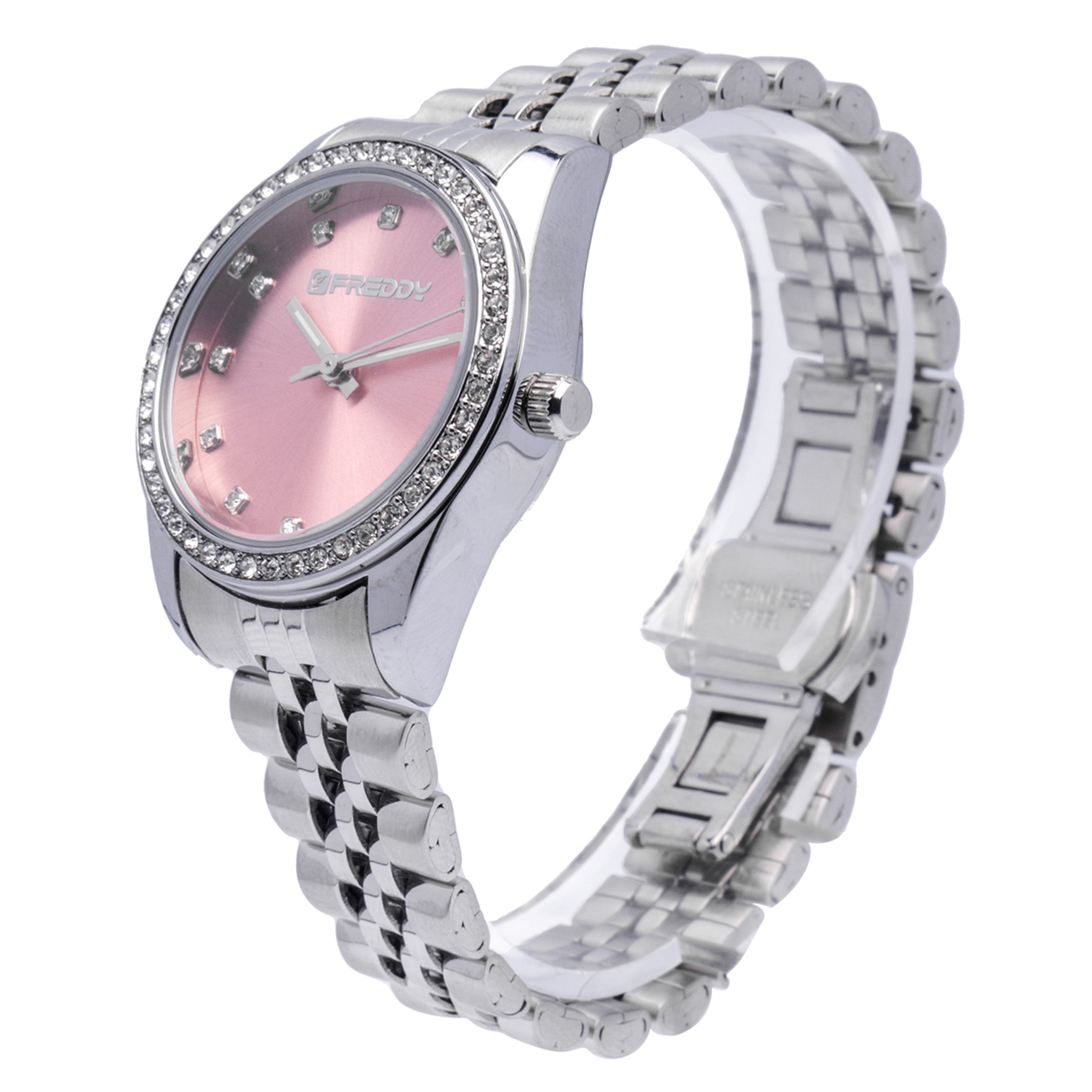 Freddy Joy Silver e Rosa con Gemme - orologio