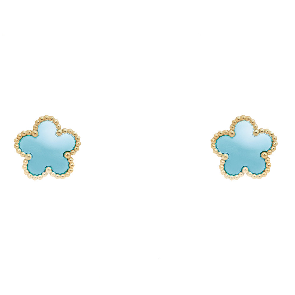 Orecchini Fiore Azzurro Gold Small