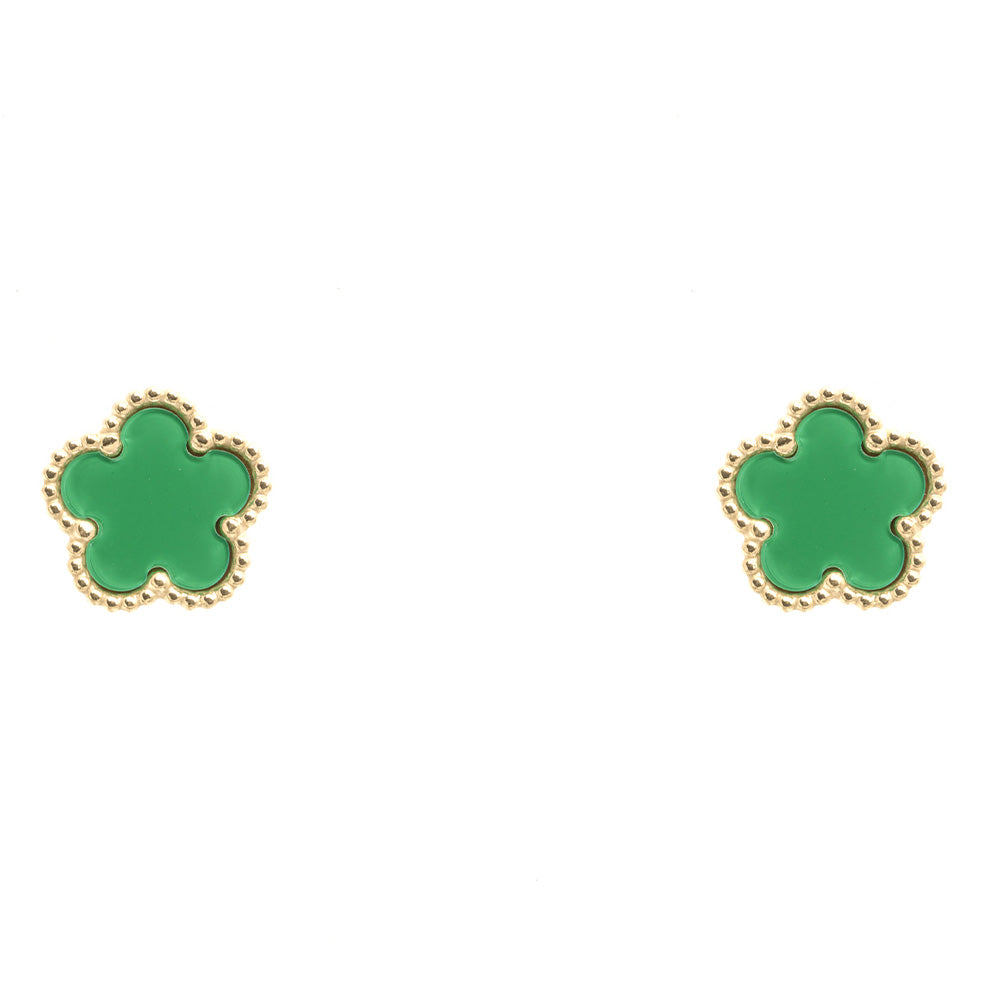 Orecchini Fiore Verde Gold Small