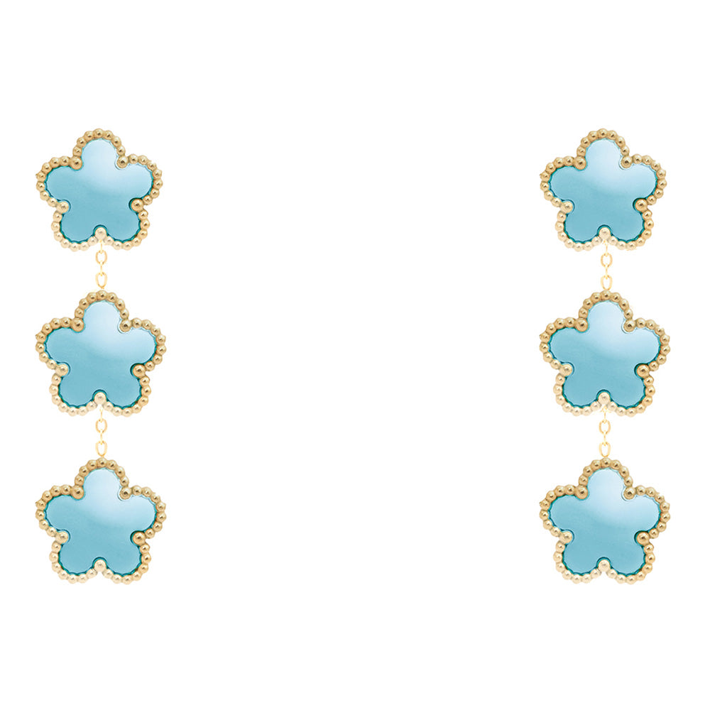 Orecchini Fiori Azzurri Gold Small