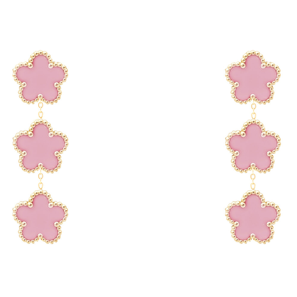 Orecchini Fiori Rosa Gold Small